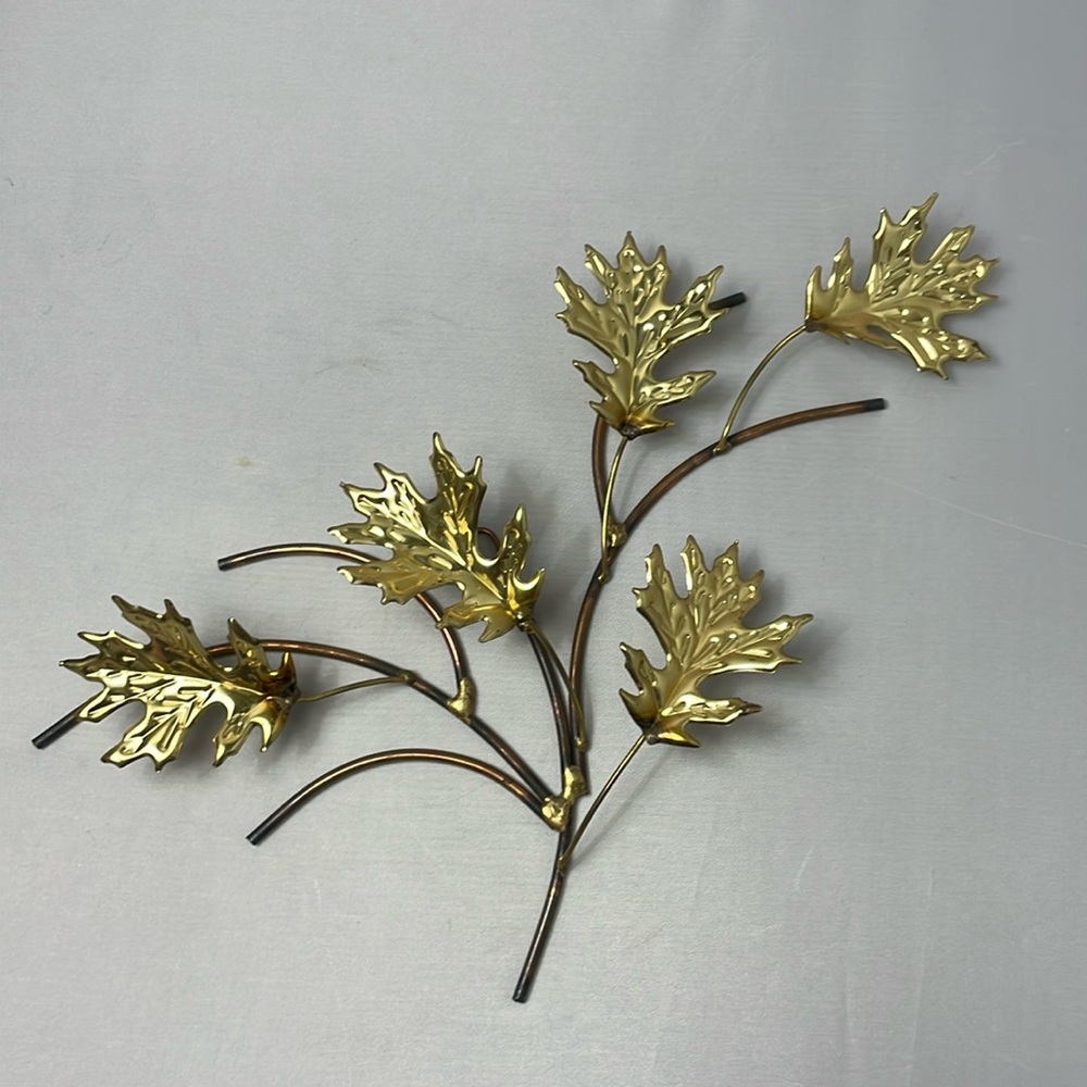 Vintage‎ Metal Leaves Sculptural Wall Hanging